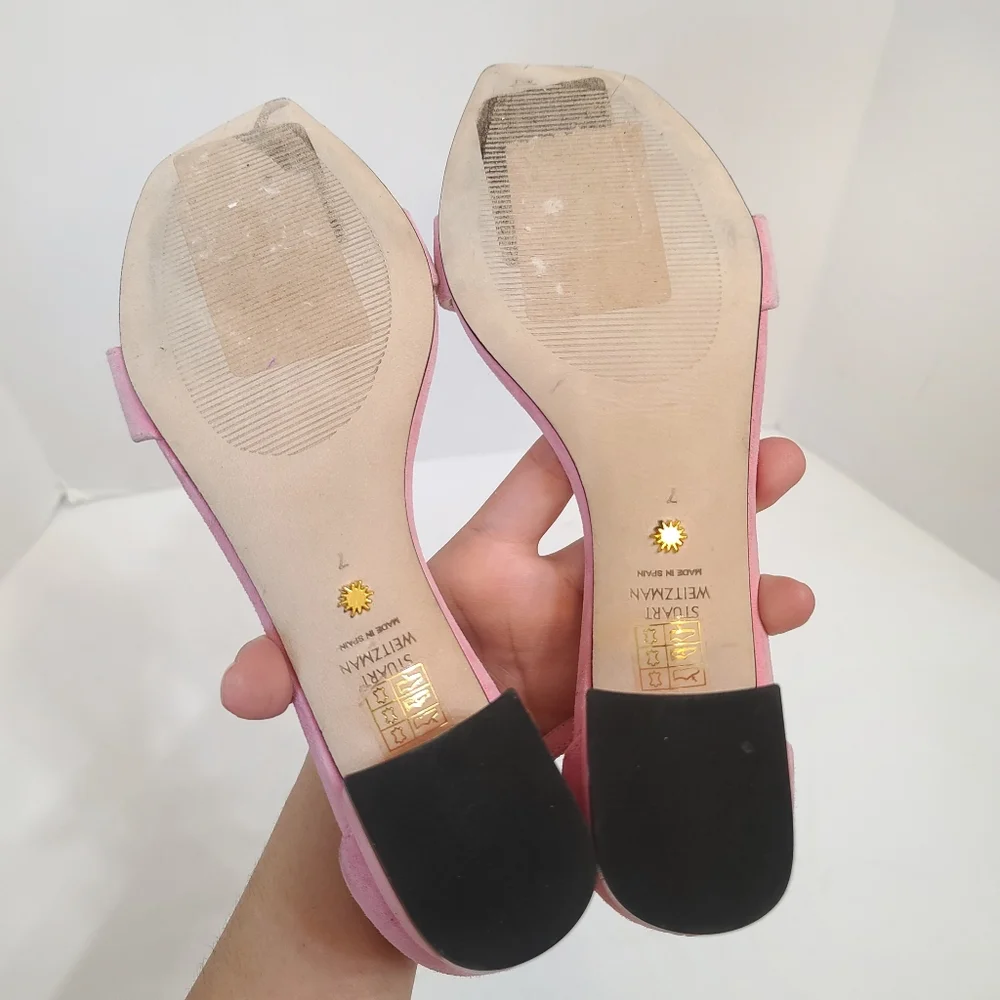 Stuart Weitzman | Amelina 50mm Block Chain Sandals in Pink Size 7 - Picture 12 of 14